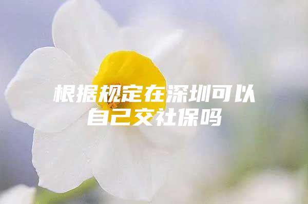 根據(jù)規(guī)定在深圳可以自己交社保嗎