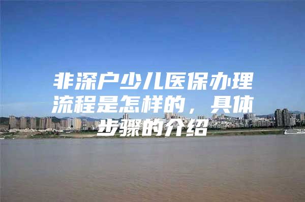 非深戶少兒醫(yī)保辦理流程是怎樣的，具體步驟的介紹