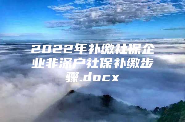 2022年補(bǔ)繳社保企業(yè)非深戶(hù)社保補(bǔ)繳步驟.docx