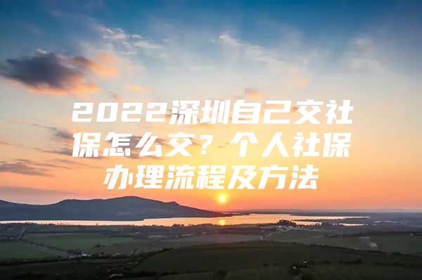 2022深圳自己交社保怎么交？個(gè)人社保辦理流程及方法