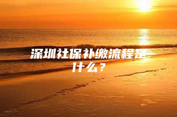 深圳社保補(bǔ)繳流程是什么？