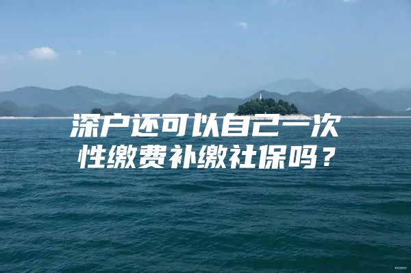 深戶還可以自己一次性繳費(fèi)補(bǔ)繳社保嗎？