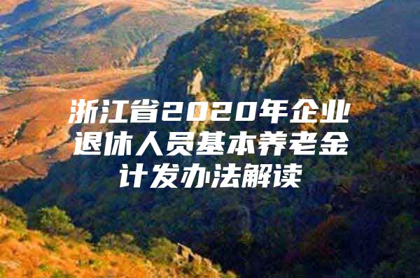 浙江省2020年企業(yè)退休人員基本養(yǎng)老金計發(fā)辦法解讀