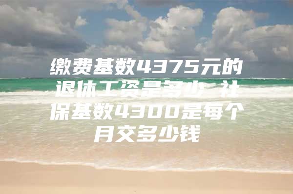 繳費基數(shù)4375元的退休工資是多少 社?；鶖?shù)4300是每個月交多少錢