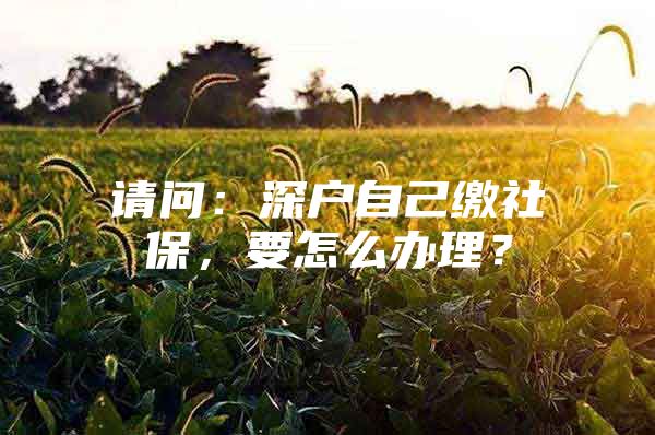 請問：深戶自己繳社保，要怎么辦理？