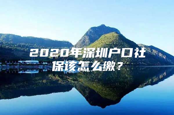 2020年深圳戶口社保該怎么繳？