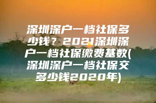 深圳深戶一檔社保多少錢(qián)？2021深圳深戶一檔社保繳費(fèi)基數(shù)(深圳深戶一檔社保交多少錢(qián)2020年)