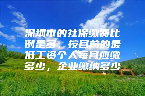 深圳市的社保繳費(fèi)比例是多，按目前的最低工資個(gè)人每月應(yīng)繳多少，企業(yè)繳納多少