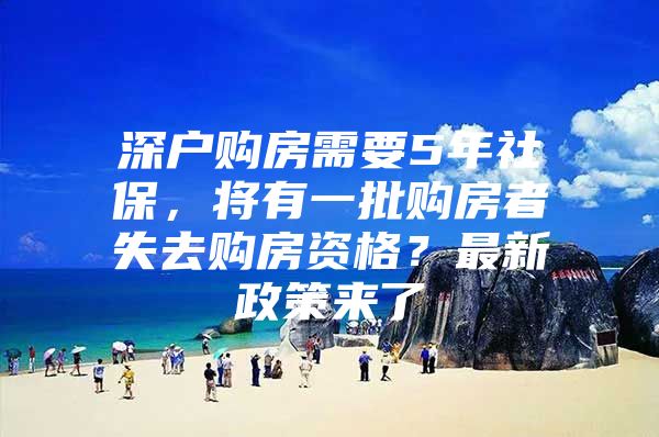 深戶購房需要5年社保，將有一批購房者失去購房資格？最新政策來了