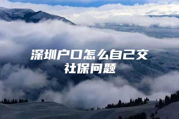 深圳戶口怎么自己交社保問題