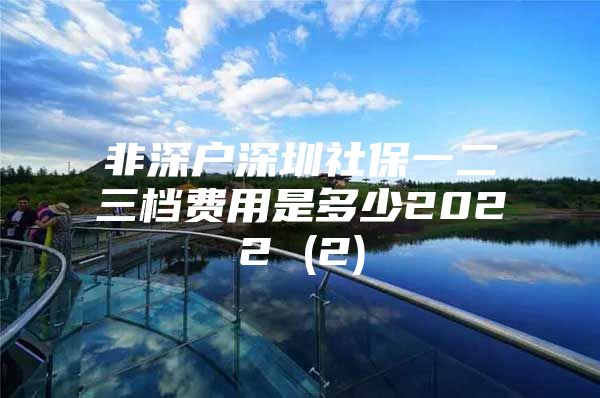 非深戶深圳社保一二三檔費(fèi)用是多少2022 (2)