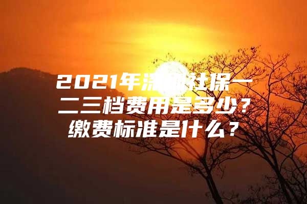 2021年深圳社保一二三檔費(fèi)用是多少？繳費(fèi)標(biāo)準(zhǔn)是什么？