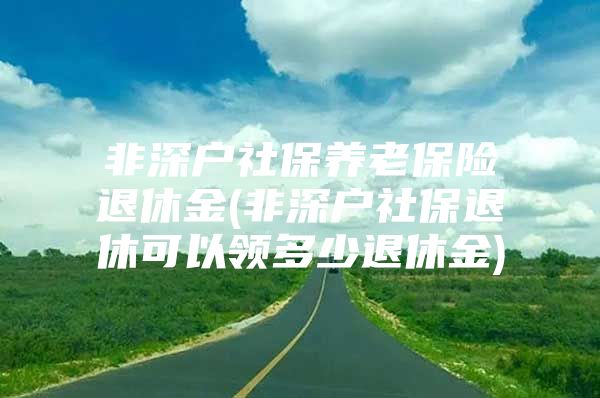 非深戶社保養(yǎng)老保險退休金(非深戶社保退休可以領(lǐng)多少退休金)